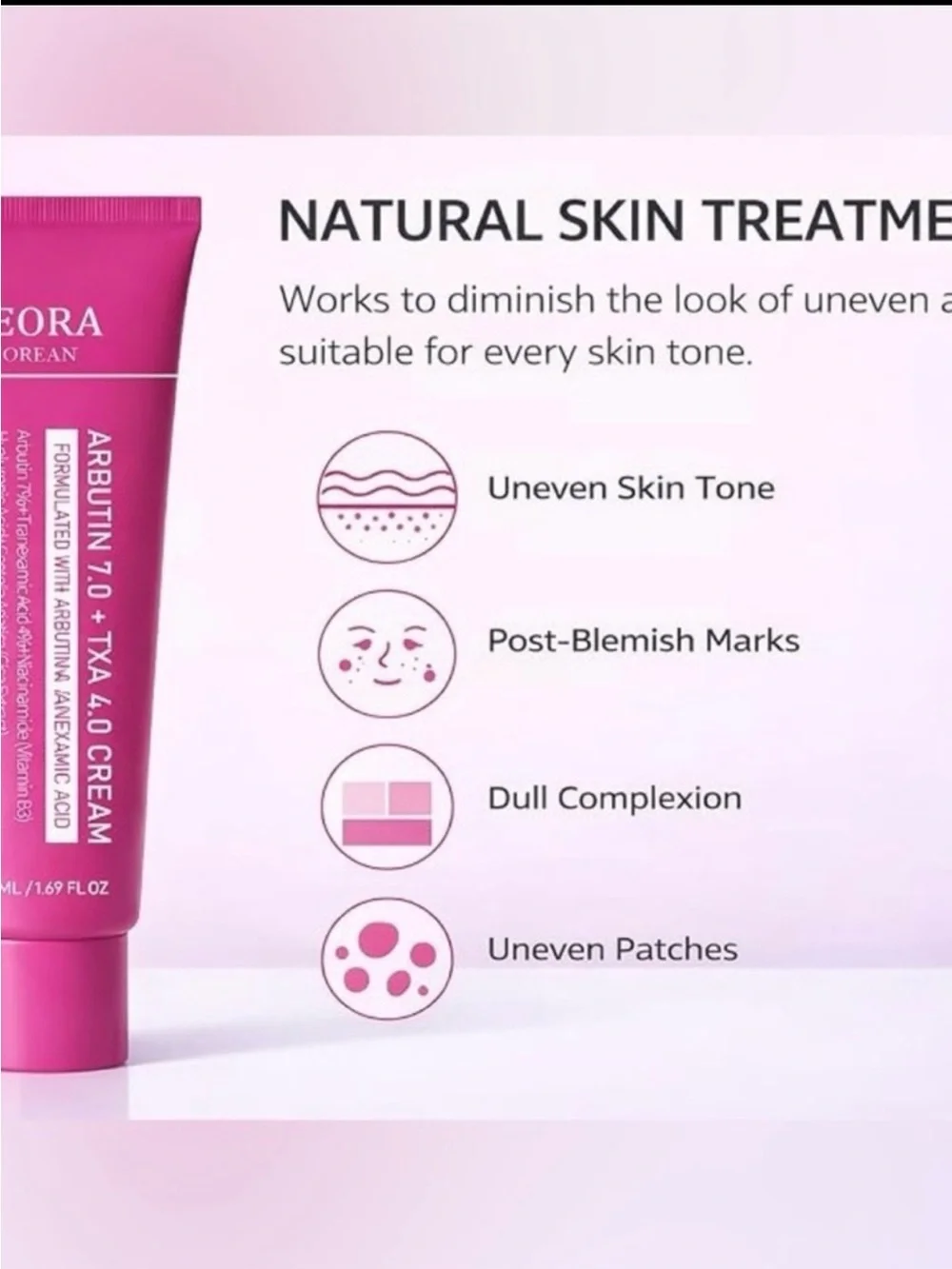 SEORA Skincare Arbutin 7.0 + TXA 4.0 Brightening Cream - Pink